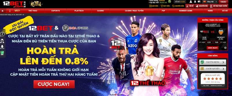 12Bet - Cộng tác cùng CLB hàng đầu thế giới