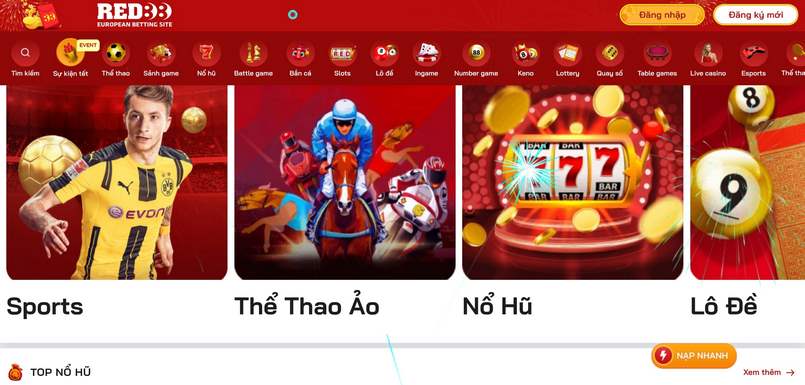 Sảnh game đa dạng tại Red88