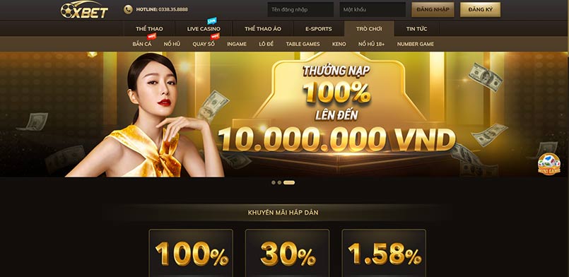 Nhà cái Oxbet game trực tuyến siêu hot